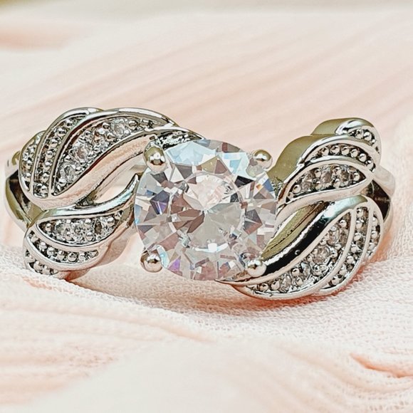 Lovely Layer Stackable Zircon Angel Wings Wedding Rings for Women, INDN8298 - Picture 4 of 6